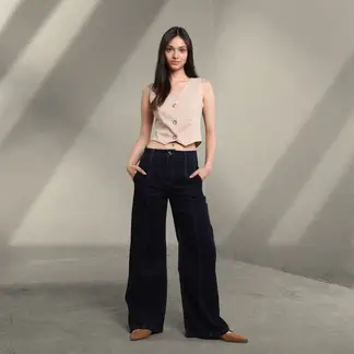 SYBILLA - Jean Super Wide leg Mujer Tiro bajo