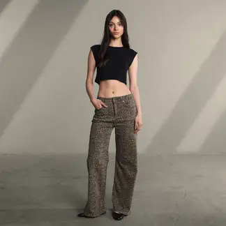 SYBILLA - Jean Super Wide leg Mujer Tiro bajo