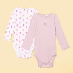 YAMP - Bodies Para Bebé niña Pack de 2 unidades Manga larga de Algodón