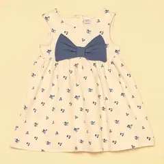 YAMP - Vestido para Bebé niña Con aplique de Algodón
