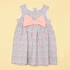 YAMP - Vestido para Bebé niña Con aplique de Algodón