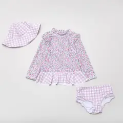 YAMP - Vestido de baño para Bebé niña 3 piezas con Flores