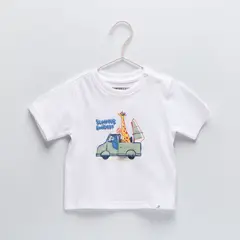 YAMP - Camiseta para Bebé niño con Estampado Manga corta de Algodón