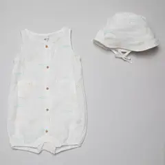 YAMP - Sets Enterizo + Sombrero para Bebé niño en Algodón