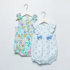 YAMP - Enterizo Para Bebé niña 2 piezas con Estampado de Algodón