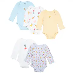 YAMP - Bodies Para Bebé niña Pack de 5 unidades Manga larga de Algodón