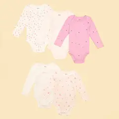 YAMP - Bodies Para Bebé niña Pack de 5 unidades Manga larga de Algodón