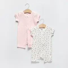 YAMP - Pijamas Para Bebé niña Pack de 2 unidades con Estampado Manga corta de Algodón