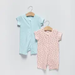 YAMP - Pijamas Para Bebé niña Pack de 2 unidades con Estampado Manga corta de Algodón