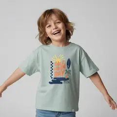 YAMP - Camiseta Para Niño con Estampado Manga corta de Algodón