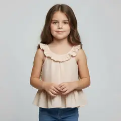 YAMP - Blusa para Niña Con cuello de Algodón