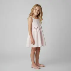 YAMP - Vestido para Niña de Rayas de Algodón