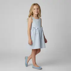 YAMP - Vestido para Niña de Rayas de Algodón
