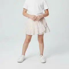 YAMP - Falda para Niña con Boleros Cintura elásticada de Algodón