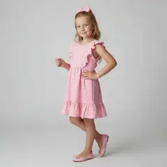 YAMP - Vestido para Niña con Boleros Con accesorio