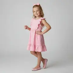 YAMP - Vestido para Niña con Boleros Con accesorio