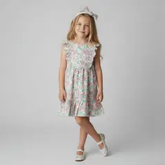 YAMP - Vestido para Niña con Boleros Con accesorio