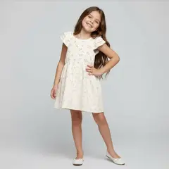 YAMP - Vestido para Niña Medio de Algodón