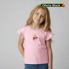 YAMP - Camiseta para Niña con Estampado de Algodón