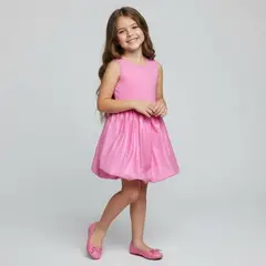 YAMP - Vestido para Niña Con accesorio de Algodón