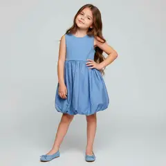 YAMP - Vestido para Niña Con accesorio de Algodón