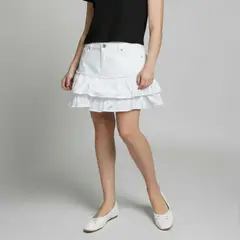 ELV - Falda para Niña Cintura elásticada de Algodón