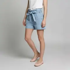 ELV - Short para Niña Cintura elásticada de Algodón