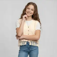 DOO AUSTRALIA - Chaleco para Niña con Tejido de Algodón