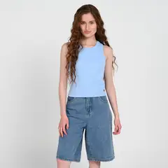 ELV - Top para Niña Acanalada de Algodón