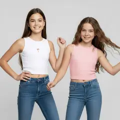 ELV - Top para Niña Pack de 2 unidades de Algodón