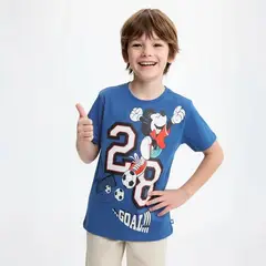 STD CHARACTERS - Camiseta Para Niño con Estampado Mickey Manga corta de Algodón