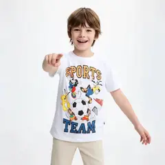STD CHARACTERS - Camiseta Para Niño con Estampado Mickey Manga corta de Algodón