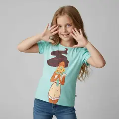 PRINCESS - Camiseta Para Niña con Estampado Princesas Manga corta de Algodón
