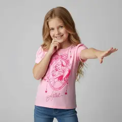 PRINCESS - Camiseta Para Niña con Estampado Princesas Manga corta de Algodón