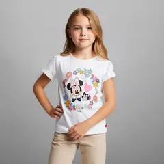 MINNIE - Camiseta Para Niña con Estampado Manga corta de Algodón