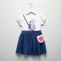 FROZEN - Vestido Tutu para Niña con Estampado de Algodón