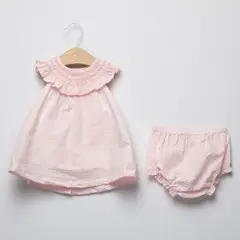 YAMP - Vestido para Bebé niña Manga corta de Algodón Coniglio