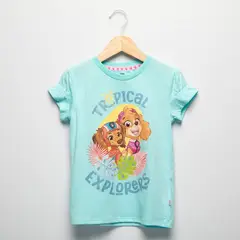 PAW PATROL - Camiseta Para Niña con Estampado Manga corta de Algodón