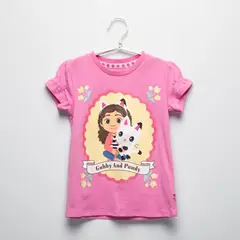 GABBYS DOLLHOUSE - Camiseta Para Niña con Estampado Manga corta de Algodón Gabby'S Doll House