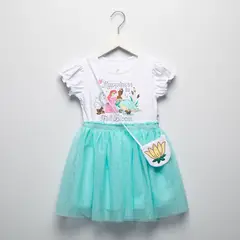 PRINCESS - Vestido para Niña con Estampado Tutu Manga corta de Algodón