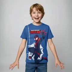 SPIDERMAN - Camiseta Para Niño con Estampado Manga corta de Algodón