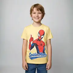 SPIDERMAN - Camiseta Para Niño con Estampado Manga corta de Algodón