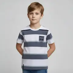 CONIGLIO - Camiseta Para Niño de Rayas Manga corta de Algodón