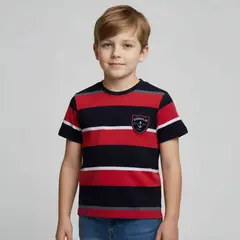 CONIGLIO - Camiseta Para Niño de Rayas Manga corta de Algodón