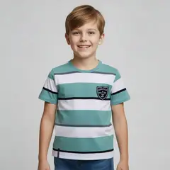 CONIGLIO - Camiseta Para Niño de Rayas Manga corta de Algodón