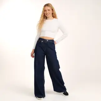 SYBILLA - Jean Wide leg Mujer Tiro medio