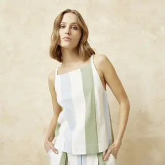 BASEMENT - Blusa Mujer Sin mangas de Algodón