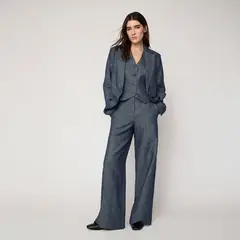 BASEMENT - Chaleco Mujer Slim fit de Lino