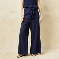 BASEMENT - Pantalón Wide leg Mujer Tiro medio