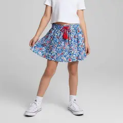 CONIGLIO - Falda para Niña con Flores Cintura elásticada de Algodón